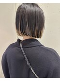 秋カラー◎ミルクティーハイライト×切りっぱなしボブ