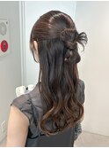 ハーフアップアレンジ/リボンヘア/タイトヘア/ヘアセット/渋谷