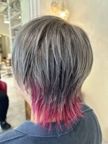 マイノリティー(Minority Produced By TOPHAIR)&nbsp;メンズウルフ　インナカラー　シルバー×レッド