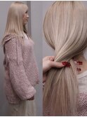 beige/ホワイトベージュ ハイトーンロング マロ 