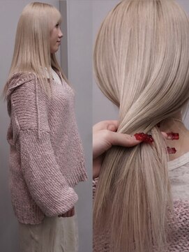 ヴァーディ オモテサンドウ(Vardy omotesando) beige/ホワイトベージュ ハイトーンロング マロ