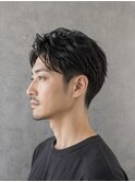 メンズカットビジネススタイルセンターパート清潔感ワックス