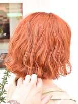 ヘアーエポック(hair epoque) ヘルシーなオレンジカラー★大人可愛い無造作ウェーブ