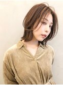 鎖骨ミディアム◆センター分け/センターパート