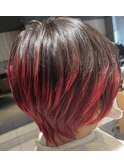 【Lee大阪店】ショートウルフ×レッドグラデーション/新出奈津樹