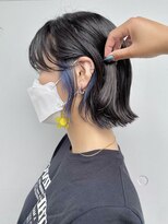 カリーナコークス 原宿 渋谷(Carina COKETH)&nbsp;イヤリングカラー/インナーカラー/ダブルカラー/ネイビー/ボブ