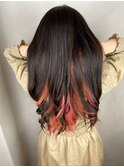 インナーカラー pink ロング ツートーン 透明感