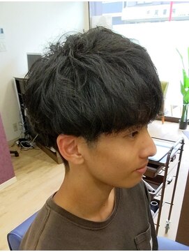 ブルブンガ(Berbunga) マッシュヘアコンマヘア×ニュアンスパーマダウンバング