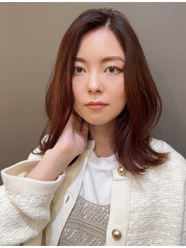 パザパ 交り江店(PA.ZA.PA.) 秋色カッパーブラウン×艶感のあるナチュラルレイヤースタイル