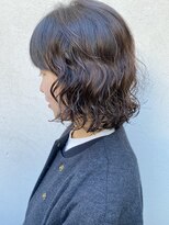 美髪くせ毛風カールデジタルパーマダークアッシュ大人美人