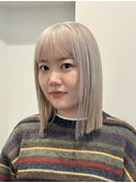 新宿 前下がりボブ 切りっぱなしボブ ショートボブ ブリーチ