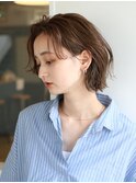 大人可愛い20代30代40代50代小顔ウルフレイヤーボブ丸みショート