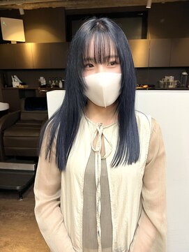 ヌープヘアーアイス(NUUP.hair ici) ネイビーブルー透明感　1ブリーチ