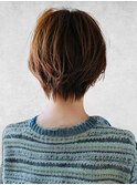 シンプルショート透けカラーショートレイヤー清潔感段カット