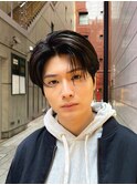 艶センターパートスペインカールブルーブラック韓国マッシュ