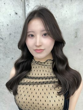 ビューブルー 亀戸錦糸町(VIEW BLUE) 美髪オリーブグレージュ韓国レイヤーロングセミディ顔周り前髪