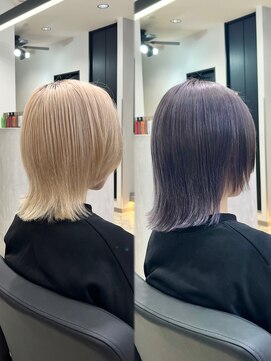 ラピステン 福岡天神 大名店(Lapis) ラベンダー/チェリーブラウンブラウンミニウルフデジタルパーマ