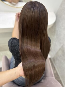 ラビス(Lovis) くびれヘア/アプリコットオレンジ/ハイライトカラー/夏/縮毛矯正