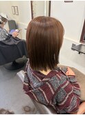 パッツンボブ×オレンジカラー