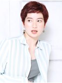 大人可愛い２０代３０代４０代小顔短め前髪　チェリーブラウンD4