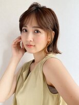 ノラ ギンザ(NORA GINZA) 外ハネボブ×イヤリングカラー×シースルーバング 20代30代40代