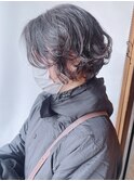【morio原宿】前髪なしショートパーマ　ショートボブ　黒髪