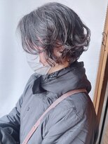 【morio原宿】前髪なしショートパーマ　ショートボブ　黒髪