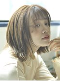 大人可愛い20代30代40代小顔ウルフレイヤーボブ丸みショートボブ