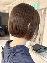 ヒビヲ(HIBIO) ショートボブ切りっぱなしベージュカラーダブルカラー20代30代