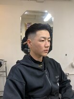 メリケンバーバーショップ フクオカ(MERICAN BARBERSHOP FUK)&nbsp;ハイライトマッシュパーマウルフアッシュブラック