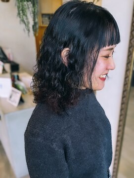 レターバイノベル(letter by novel) 【お客様スタイル】リッジパーマ×オン眉バング