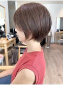 say.こなれミディ前髪イメチェン丸みショートハイライト暖色
