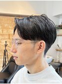 素髪/センターパート/暗髪スタイル