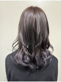 パープルグラデーションカラー×ミディアム巻き
