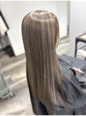 筋感しっかり綺麗目ハイライト/グレージュト/ロング/髪質改善
