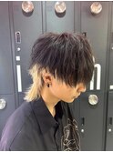 ハイライト/マッシュパーマ/ウルフ/アッシュブラック