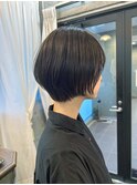 ショートボブ × 暗髪シルバーブラウン【下北沢】
