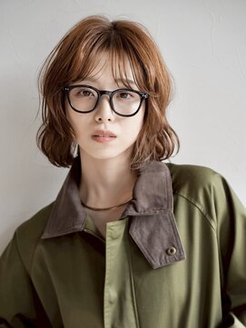 【セロ姫路】ミディアムボブ/シナモンベージュ/ゆるふわパーマ