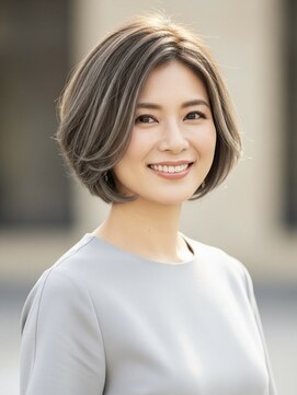 レヴィア(REVIA) 白髪ぼかしハイライトブリーチミルクティーベージュ