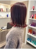 【ショコラブラウン×チェリーピンク】髪質改善インナーカラー