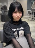【Euphoria erina】丸みハッシュボブ×ブルーブラック