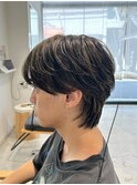 フェザーパーマ刈り上げセンターパート波巻きツイストスパイラル