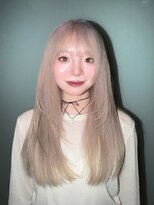 ノラ ヘアーサロン(NORA HAIR SALON)&nbsp;ミルクティベージュヘーゼルベージュハッシュカットロング