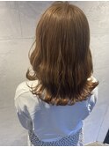ミルクティーベージュ/外ハネ/ミルクティーアッシュ[二条美容室]