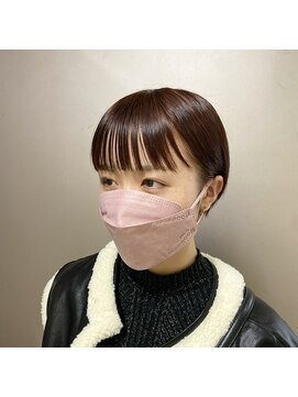 ピエドプールポッシュ(PiED DE POULE POCHE) レッドブラウン×ストレートショート