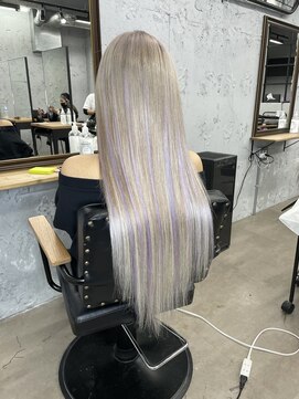 ヘアスタジオワン 藤沢店(HAIR STUDIO ONE) アッシュベージュホワイトパープルメッシュ