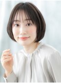 ミストバング小顔シンプルツヤ髪ショートボブｆ小山20代30代40代