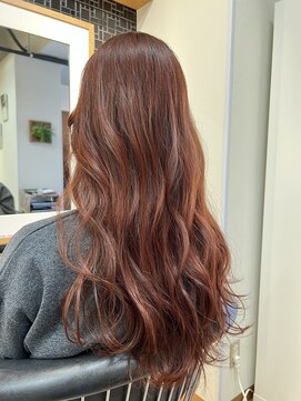 ルーム(Room) オレンジブラウン/韓国ロングヘア/ブリーチなし/髪質改善