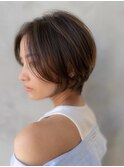 ショートヘア似合わせカットグレージュカラーイメチェン小顔
