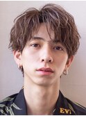 メンズパーマツイスパ波巻きスパイラルマッシュセンターパート